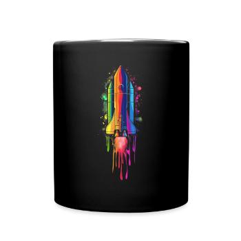 Rakete Raumfahrt Rakete Space Shuttle Raumschiff P - Tasse einfarbig - Schwarz - Vorne