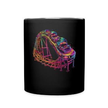 Roller coaster amusement park Popart - Full Colour Mug - black - Front
