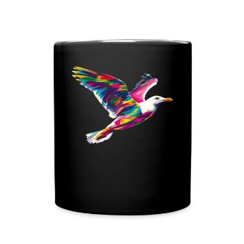 Seagull Seagull Seabird Popart - Full Colour Mug - black - Front