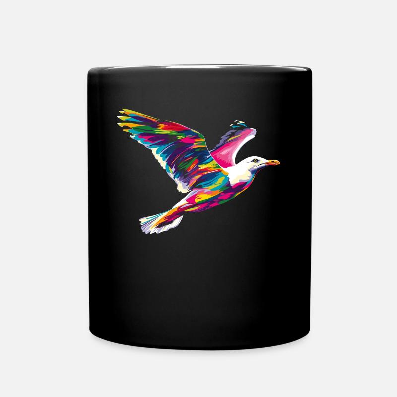Mouette Mouette Oiseau de mer Popart - Mug uni - noir