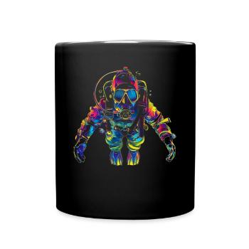 Sporttauchen Taucher Popart - Tasse einfarbig - Schwarz - Vorne