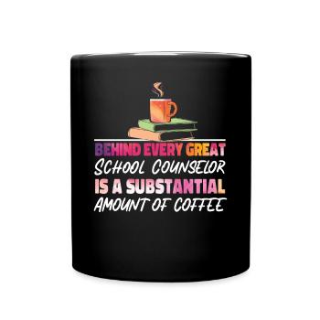School Counselor Coffee Watercolor - Tasse einfarbig - Schwarz - Vorne