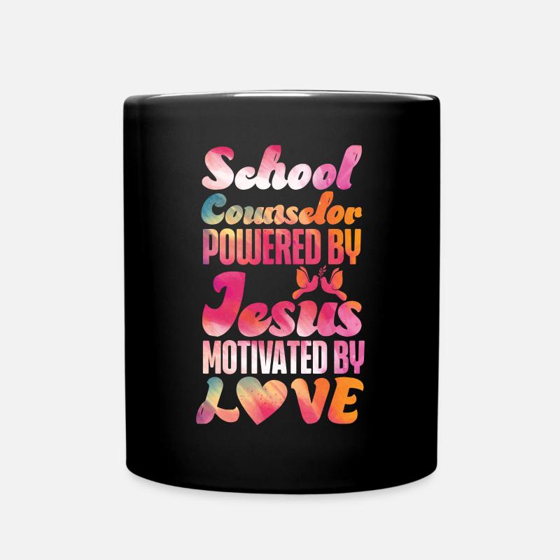 School Counselor Jesus Faith - Tasse einfarbig - Schwarz