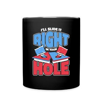 Schieben Sie es direkt in Ihr Loch Sitzsack-Spielbretter - Tasse einfarbig - Schwarz - Vorne