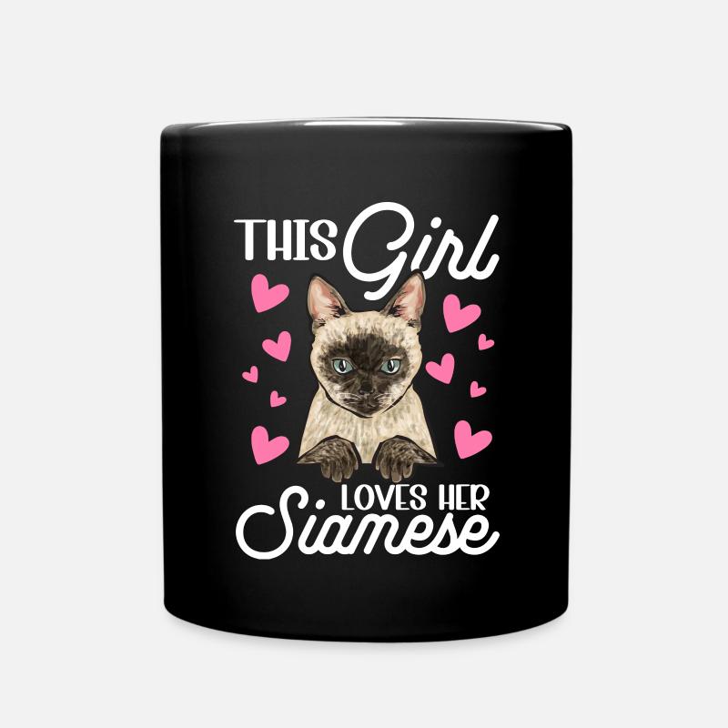 Siamkatze Katze Siamese - Tasse einfarbig - Schwarz