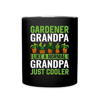 Gardener Grandpa like a normal Grandpa just cooler - Full Colour Mug - black - Front