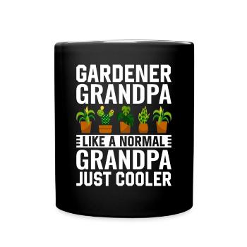 Jardinier Papi comme un Papi normal juste plus frais - Mug uni - noir - Devant