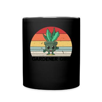 jardinière jardinière fille jardinière - Mug uni - noir - Devant