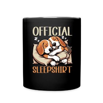 Official Sleep Shirt Funny Beagle Dog - Full Colour Mug - black - Front