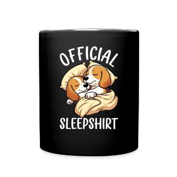 Official Sleep Shirt Funny Beagle Dog - Full Colour Mug - black - Front