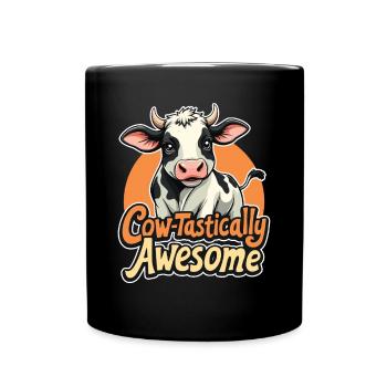 Kühe Muh Kuh Moo Rindvieh Milchkuh Milchbauer - Tasse einfarbig - Schwarz - Vorne