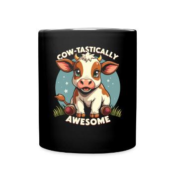 Kühe Muh Kuh Moo Rindvieh Milchkuh Milchbauer - Tasse einfarbig - Schwarz - Vorne