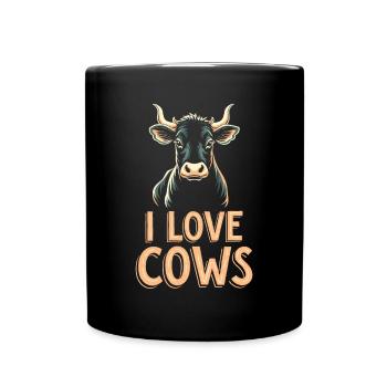 Kühe Muh Kuh Moo Rindvieh Milchkuh Milchbauer - Tasse einfarbig - Schwarz - Vorne