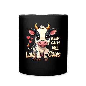 Kühe Muh Kuh Moo Rindvieh Milchkuh Milchbauer - Tasse einfarbig - Schwarz - Vorne