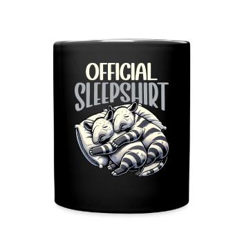 Offizielles Schlafshirt Lustiger Tapir Pyjama - Tasse einfarbig - Schwarz - Vorne