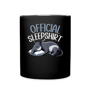Offizielles Schlafshirt Lustiger Tapir Pyjama - Tasse einfarbig - Schwarz - Vorne