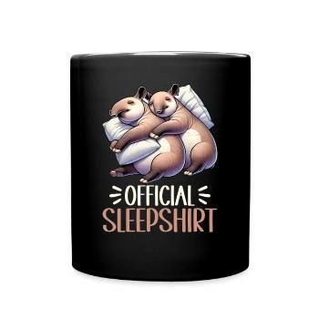 Offizielles Schlafshirt Lustiger Tapir Pyjama - Tasse einfarbig - Schwarz - Vorne