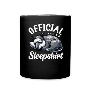 Offizielles Schlafshirt Lustiger Tapir Pyjama - Tasse einfarbig - Schwarz - Vorne