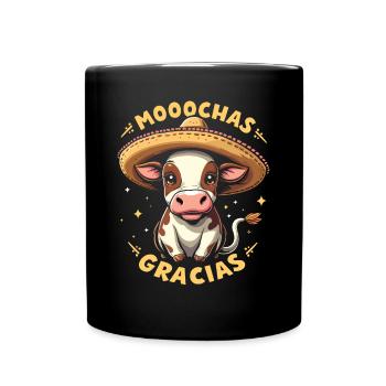 Kühe Muh Kuh Moo Rindvieh Milchkuh Milchbauer - Tasse einfarbig - Schwarz - Vorne