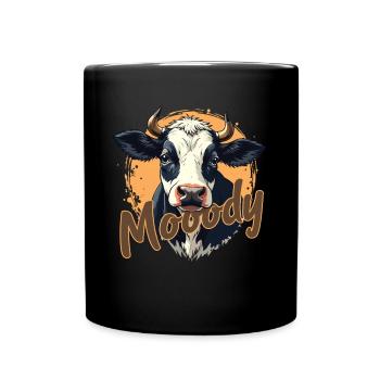 Kühe Muh Kuh Moo Rindvieh Milchkuh Milchbauer - Tasse einfarbig - Schwarz - Vorne