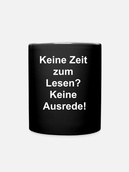 Lesezeit Geschenk - Tasse einfarbig - Schwarz