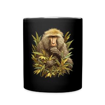 Baboon Paviane Pavian - Tasse einfarbig - Schwarz - Vorne