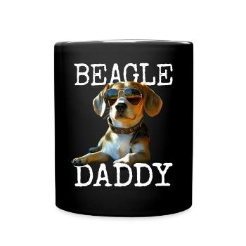 Beagle Daddy Hunde Papa Vatertag Vater Beagle Dad - Tasse einfarbig - Schwarz - Vorne
