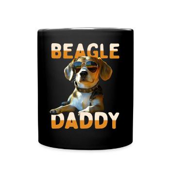 Beagle Daddy Hunde Papa Vatertag Vater Beagle Dad - Tasse einfarbig - Schwarz - Vorne