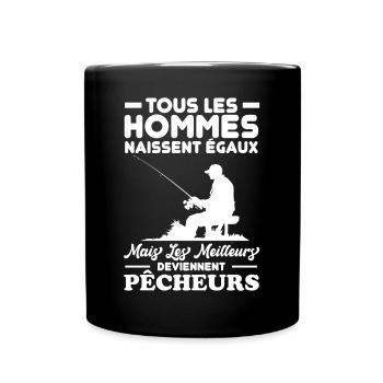 Les meilleurs hommes deviennent pêcheurs - Mug uni - noir - Devant