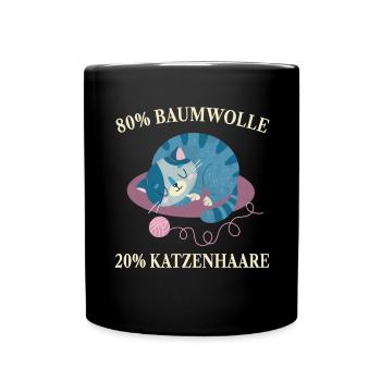 Cats, Cat Hair, Cat Lovers, - Full Colour Mug - black - Front