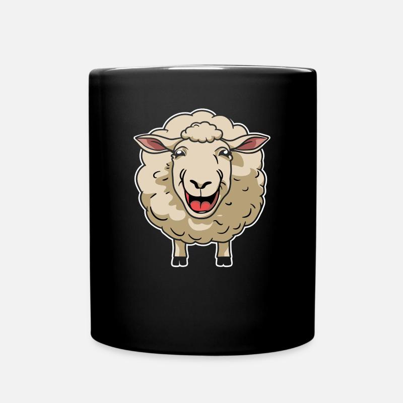 Dessin animé drôle de mouton rieur - Mug uni - noir
