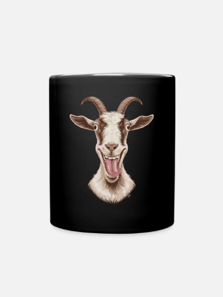 Drôle de chèvre avec la langue qui pend - Mug uni - noir