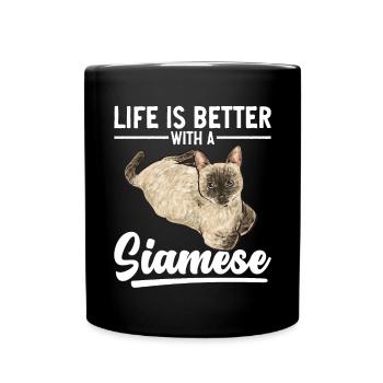 Siamese Cat Siamese Cat - Full Colour Mug - black - Front