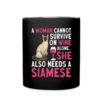 Siamese Cat Siamese Cat - Full Colour Mug - black - Front