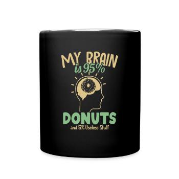 Mein Gehirn besteht zu 95% aus Donuts Donuts Maker glasiert - Tasse einfarbig - Schwarz - Vorne