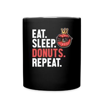 Eat Sleep Donuts Repeat Donuts Maker glasiert - Tasse einfarbig - Schwarz - Vorne