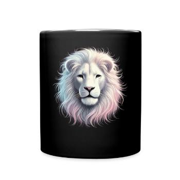 Majestic lion's head in pastel - Full Colour Mug - black - Front