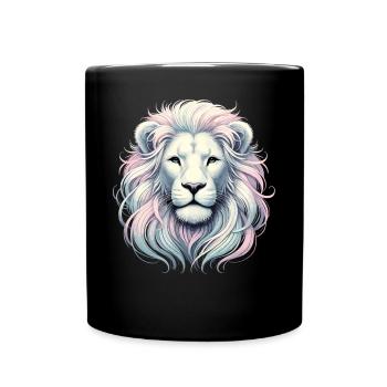 Lion blanc dans le style de l’art pastel - Mug uni - noir - Devant