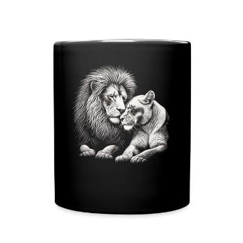 Amoureux comme des lions - Mug uni - noir - Devant