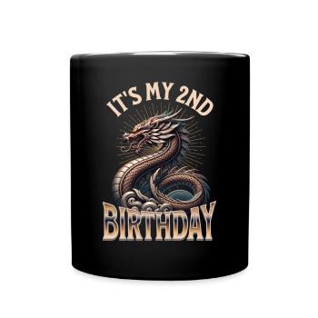 Dragon 2nd Birthday Dragon - Full Colour Mug - black - Front