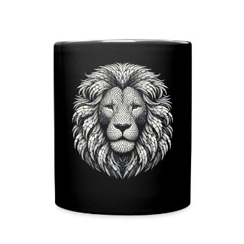 Mosaïque Tête de Lion - Mug uni - noir - Devant