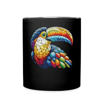 Exotic Toucan in Mosaic Style - Full Colour Mug - black - Front