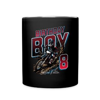 Motocross 8th Birthday - Full Colour Mug - black - Front
