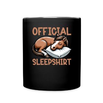 Chemise de nuit officielle Pyjama Funny Horse - Mug uni - noir - Devant