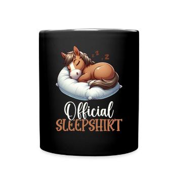 Chemise de nuit officielle Pyjama Funny Horse - Mug uni - noir - Devant
