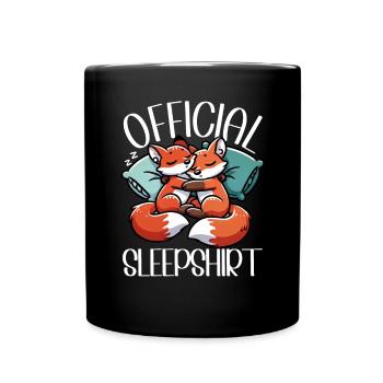 Offizielles Schlafshirt Lustiger Fuchs Pyjama - Tasse einfarbig - Schwarz - Vorne