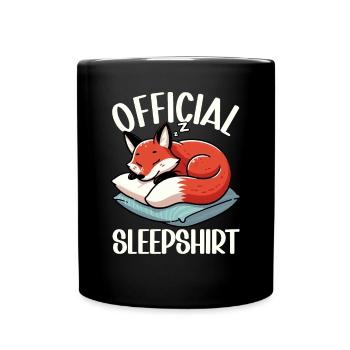 Offizielles Schlafshirt Lustiger Fuchs Pyjama - Tasse einfarbig - Schwarz - Vorne