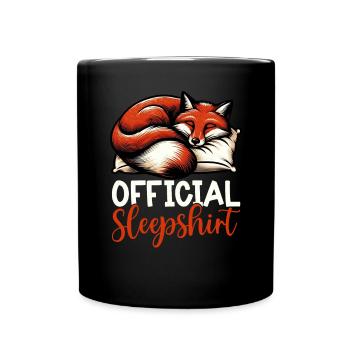 Official Sleep Shirt Funny Fox Pajamas - Full Colour Mug - black - Front