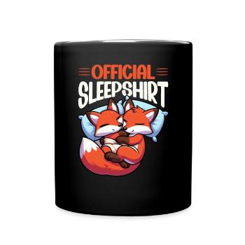 Official Sleep Shirt Funny Fox Pajamas - Full Colour Mug - black - Front
