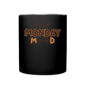 Monday Mood, Eule, Statement funny Montags Montag - Full Colour Mug - black - Front